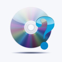Icono CD 3D con simbolo interrogacion