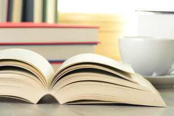 Composition with books on the table