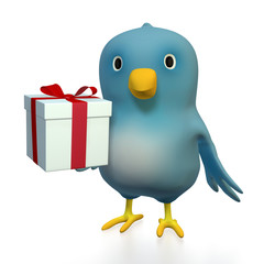 Bluebird with gift box