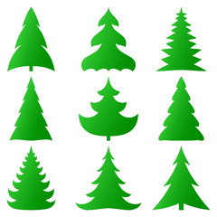 vector Christmas trees collection