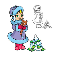 girl with a small kitten