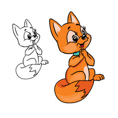 A cute little red fox