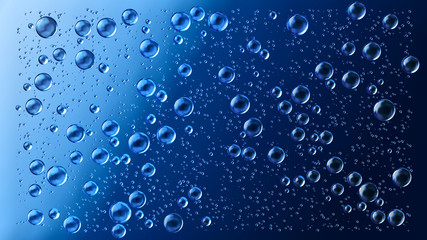 motion blue water drops in the rain