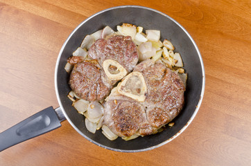 Beef Shanks in a Frying Pan