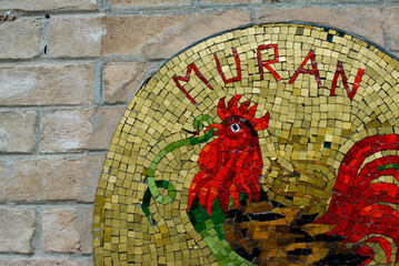 Mosaico Murano Vetro Gallo Simbolo, Venezia