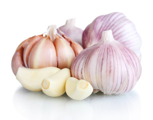 fresh garlic isolated on white