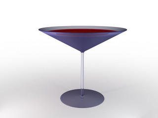Glass wine glass with colored liquid on a white background.№3