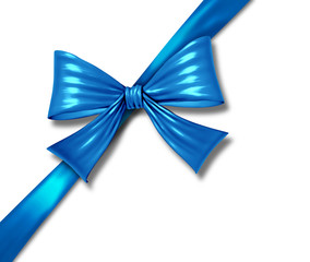 ribbon bow gift blue silk tape