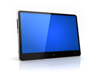 Modern tablet  with blue screen isolated - own design