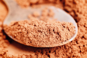 Cocoa  powder  and  steel  spoon
