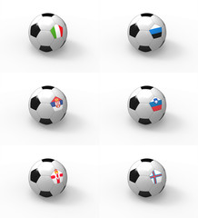 Euro 2012, piłka nożna i flaga - Grupa C - obrazy, fototapety, plakaty