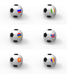 Euro 2012, piłka nożna i flaga - Grupa B - obrazy, fototapety, plakaty