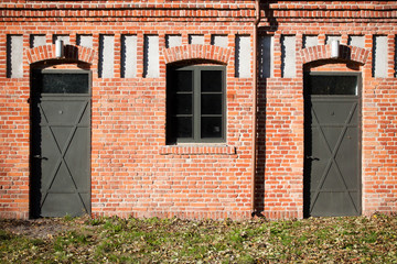 double entrance in old factory