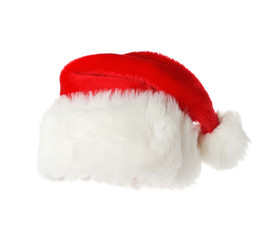 Obraz na płótnie Canvas Front virw of a Santa's hat isolated on white