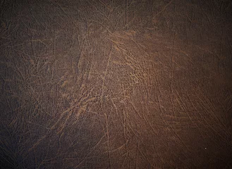 Deurstickers Brown leather texture closeup. © sommai