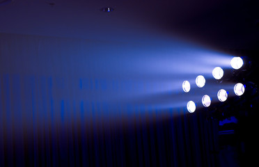 row of stage lights