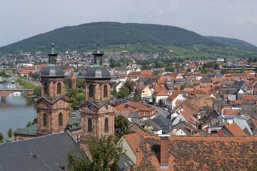 Fototapeta premium Miltenberg aerial view in sunny ambiance