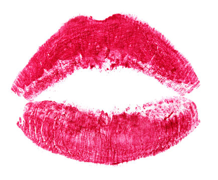 pink lips isolated on white