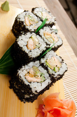 Japanese sushi  Roll made of Smoked fish