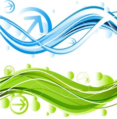 Set of two bright banners