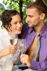 Glückliches Brautpaar