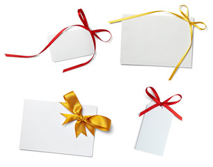 greeting card with ribbon note