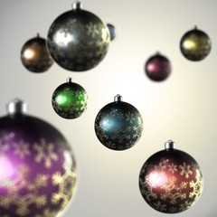Light composition of Christmas balls