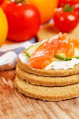 fresh vegetables and oatmeal cookies
