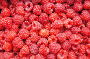 Background of fresh ripe raspberry