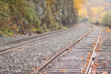 Fototapeta premium Set of old railroad tracks.