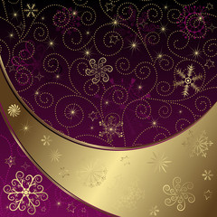 Christmas purple-gold frame