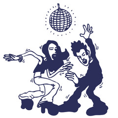 Couple danse disco