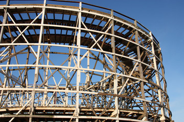 The Wooden Structure of a Large Big Dipper Ride.