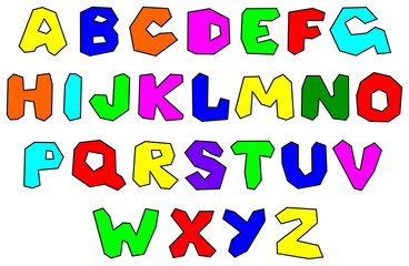 Vector colorfull alphabet on a white background