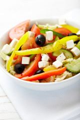 Mediterranean-style salad with feta and olives