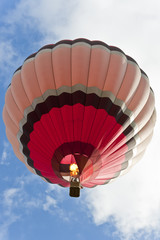 Fototapeta premium Photographer shooting from hot balloon in the sky.