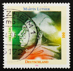 Postage stamp Germany 1996 Martin Luther German Priest