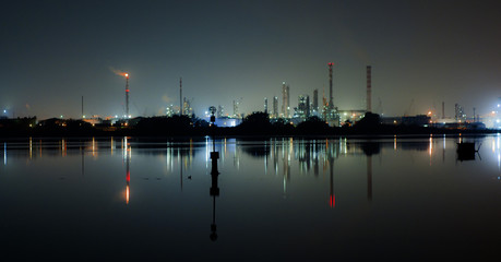 Industrial skyline reflections