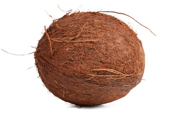 The hairy brown ripe coconut