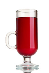 mulled wine in the glass isolated on white