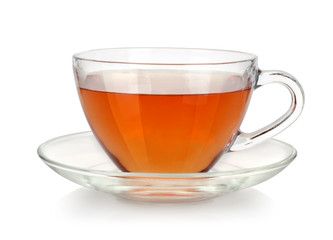 Glass cup of tea