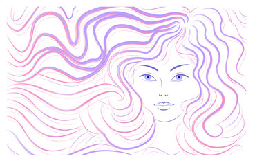 Woman with long hair