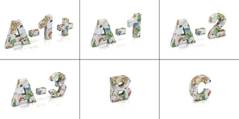 Six differents Short-term grades of Credit Rating Agency