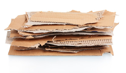 Torn cardboard isolated on white