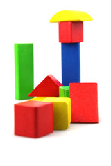 Naklejka premium Wooden building blocks