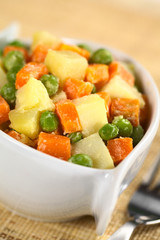 Vegetarian Russian Salad (potato, carrot and peas)