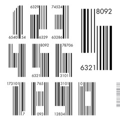 Font Barcode - numbers, vector illustration.