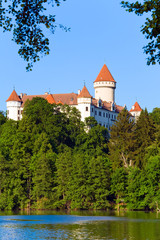 Fototapeta na wymiar Konopiste Castle w Czechach i staw
