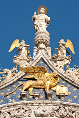 Fototapeta na wymiar Winged lion, symbol of Venice, Italy.