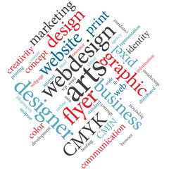 Webdesign communication word cloud.